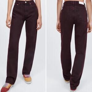 RE/DONE 90s High Rise Loose Denim In Wine Dipped Jeans Size 29